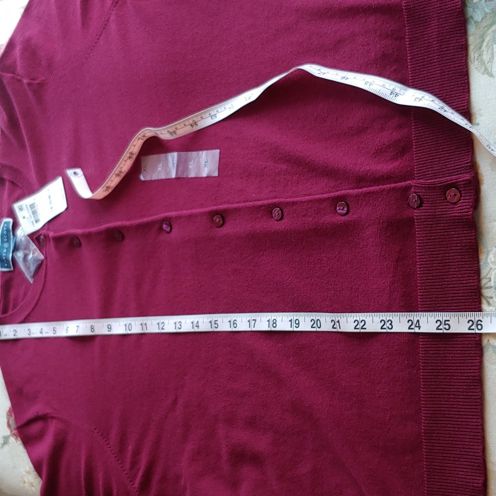 Karen Scott Women's Merlot Red Cardigan Long Sleeves Size XL NWT - Picture 10 of 17
